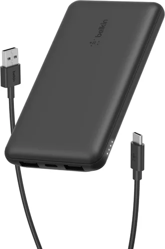 Miniatura 13 de Belkin Cargador portátil, banco de energía USB C de 10000 mAh con 2 puertos USB-A, 15 W con cable tipo C a tipo A - iPhone 17, Air, Pro, Pro Max