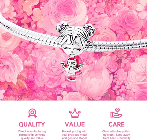 Miniatura 3 de NUJIFFY Cuentas de plata de ley 925 para pulseras y collares, cuentas de cristal para hermana de pasaporte de avión, pulseras de ángulo de corazón