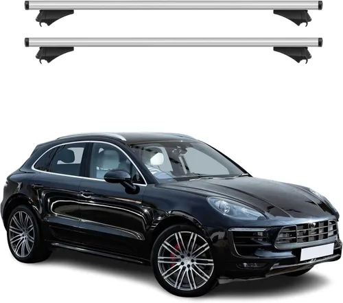 Miniatura 10 de OMAC Portaequipajes con cerradura para Porsche Macan 2015-2025, color negro, antirrobo, para viajes, kayak, canoa, surf, esquí, snowboard, camping