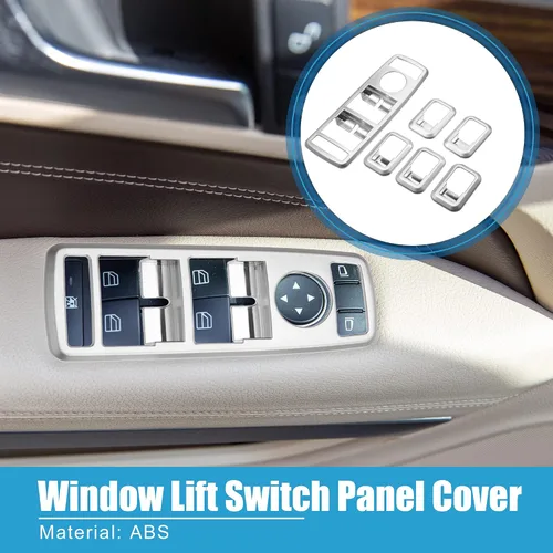 Miniatura 2 de Interruptor de ventana eléctrica para automóvil, bisel para Mercedes Benz a B C E GLE GLA CLA GLK Clase ABS tono plateado (juego de 1)