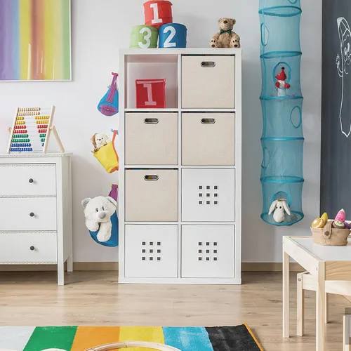 Miniatura 4 de Posprica Contenedores de almacenamiento plegables de 13 x 15 x 13 pulgadas, cajas de almacenamiento cúbicas plegables de tela, organizador de cestas