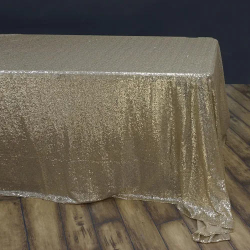 Miniatura 17 de Tableclothsfactory Luxury Collection Duchess - Mantel rectangular de lentejuelas, 60 x 126 pulgadas, color plateado