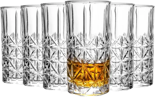 Miniatura 9 de Highball Glasses Collins - Juego de 6 vasos altos de 14 onzas, cristalería para bebidas, agua, cerveza, refrescos