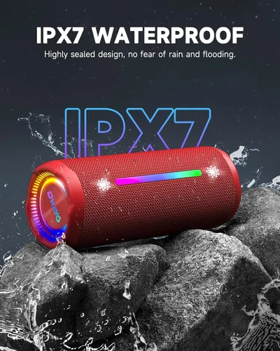 Miniatura 2 de OHAYO - Bocina Bluetooth 5.3, portátil inalámbrica, impermeable IPX7, sonido potente de 25 W, 24 horas de reproducción, emparejamiento dual, graves