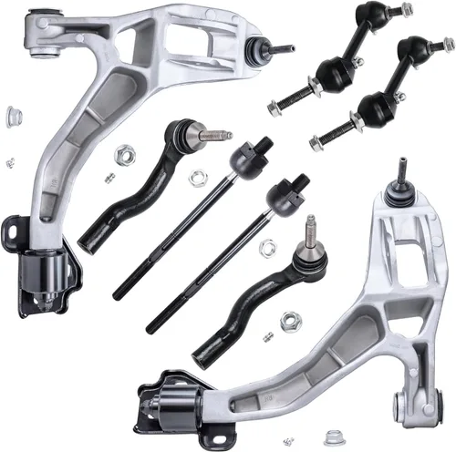 Miniatura 300 de Detroit Axle - Kit de brazos de control de extremo delantero de 8 piezas para Dodge Dakota 00-04, Durango 00-03, 4 brazos de control superior e
