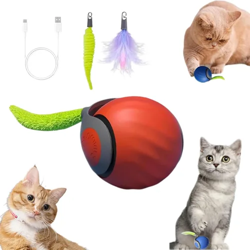 Miniatura 6 de Paquete de 2 juguetes para gatos Speediest Tail 2.0, juguete interactivo, juguetes para gatos de interior, bola de gato viral masticable, juguete