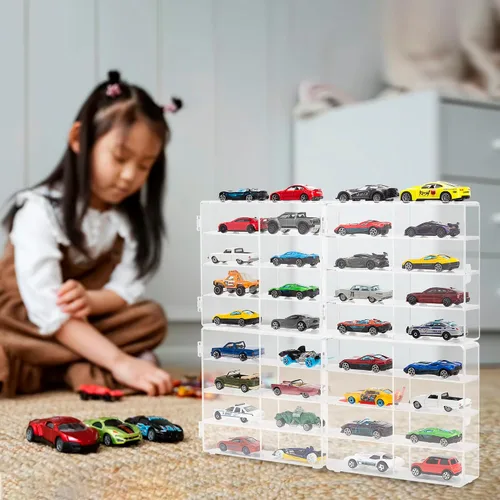 Miniatura 7 de Vitrina acrílica para autos de juguete y autos de caja de cerillas - 32 ranuras (extra grande)