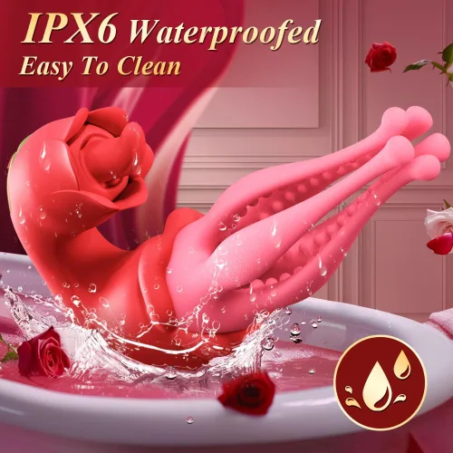Miniatura 7 de Juguetes sexuales vibrador de punto G consolador lengua juguetes adultos rosa juguete sexual vibrador de 3 en 1 con empuje estimulador de pezón