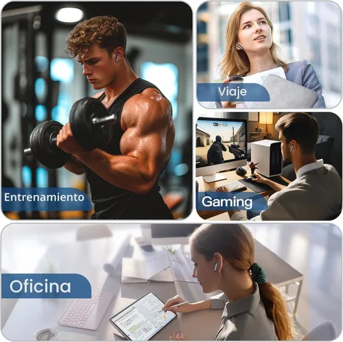 Miniatura 8 de kurdene Auriculares inalámbricos Bluetooth, Bluetooth 5.4, auriculares de 42 horas de reproducción larga con micrófonos para llamadas claras