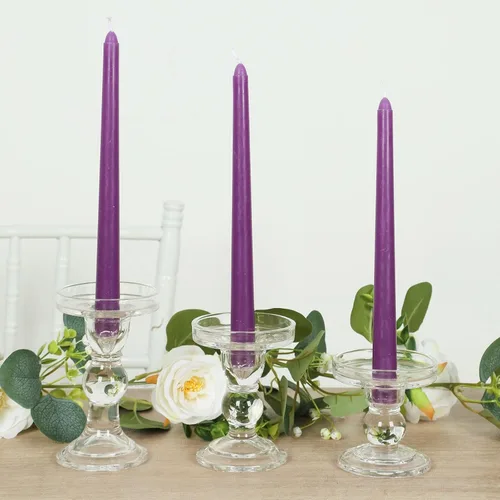 Miniatura 28 de Efavormart 12 Pack 11" Velas cónicas de cera de parafina de rosa mate de color oro rosa de alta calidad, velas de cena largas sin aroma, con mecha