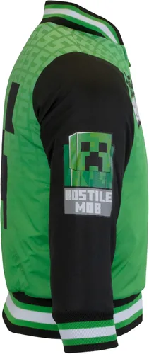 Miniatura 4 de Minecraft Chaqueta bomber para niños, chaqueta universitaria con estampado gráfico con cremallera para niños y niños pequeños