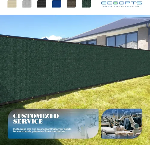 Miniatura 7 de ECOOPTS 4'x12' Pantalla de valla de privacidad con ojales de cobre, apta para vallas comerciales y jardines residenciales al aire libre, bloquea
