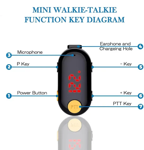 Miniatura 5 de T-M9 Walkie Talkies Super Mini con Auriculares, Transceptor FM Portátil Pequeño, Mini Radios de Dos Vías para Seguridad, Restaurante, Lugar