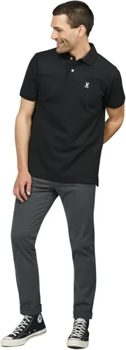 Miniatura 2 de Psycho Bunny Polo piqué de manga corta de ajuste clásico para hombre Negro