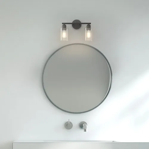 Miniatura 6 de Luz de Tocador de Baño Negra de 2 Luces Luces de Tocador de Baño Rústicas Sobre Espejo, Certificada por UL Apliques de Pared Industriales Modernos
