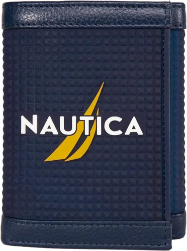 Miniatura 85 de Nautica Men's Trifold Wallet RFID Blocking Protection ID Window Card Slots Genuine Leather Durable