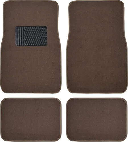 Miniatura 11 de Juego premium de 4 piezas de alfombrillas de suelo de coche con almohadilla de seguridad de vinilo para coche, camión, SUV, cupé sedán, negro Carbón