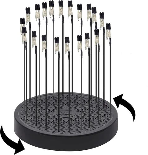 Soporte de base de pintura con rotación de 360 grados con paquete de 20 modelos de pintura de cocodrilo clip palo para aerógrafo pasatiempo