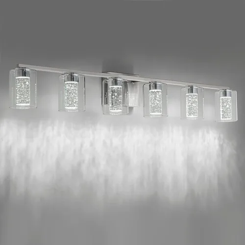 Miniatura 17 de SineRise Lámpara de tocador dorada de 3 luces con 3 modos de color (3000K/4000K/6000K), Accesorio de luz LED para baño con protección ocular, Luz