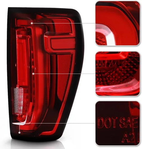 Miniatura 4 de KEEKPO - Para [tipo LED de fábrica] 2019-2023 GMC Sierra 1500 Luz trasera LED completa reemplazo de la lámpara de freno lado del pasajero Rojo