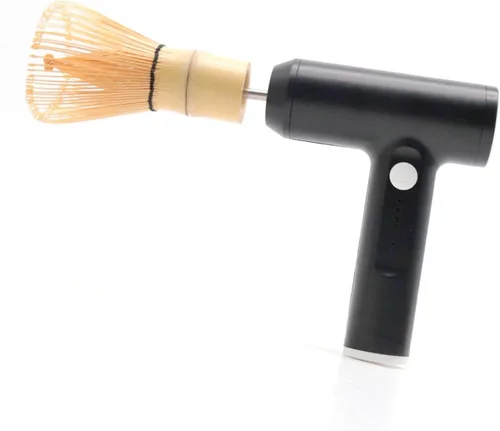 Juego de batidor eléctrico Matcha – Espumador de mano recargable con batidor y soporte | Agitador automático para la mezcla perfecta | Espumador de