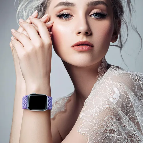 Miniatura 5 de Stretchy Braided Solo Loop Compatible for Apple Watch Band 38mm 40mm 41mm 42mm 44mm 45mm 46mm 49mm Adjustable Elastic Nylon for iWatch Series 11 10