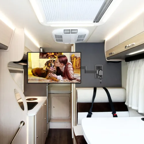 Miniatura 8 de ELIVED Soporte de pared para TV con cerradura para RV para la mayoría de televisores de 13 a 43 pulgadas, soporte de pared para TV con giro