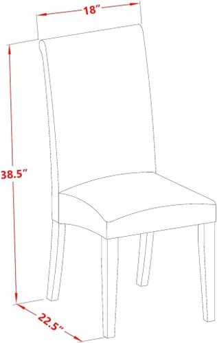 Miniatura 14 de East West Furniture DLBA3-BLK-05 - Juego de mesa y sillas de cocina de 3 piezas contiene una mesa de comedor redonda con gotas y 2 sillas de comedor