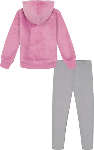 Miniatura 2 de Under Armour Conjunto de sudadera con capucha para niñas, pantalones y sudadera con capucha, ajuste ligero y relajado, Orquídea de la isla