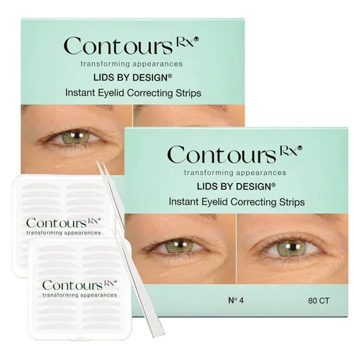 Contours Rx Tapas por Design - Tiras de elevación de párpados para un levantamiento espectacular en párpados con capucha y caídos, cinta de ojos de