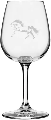 Miniatura 40 de Morgan Body Horse - Copa de vino grabada multiusos (12.75 onzas)