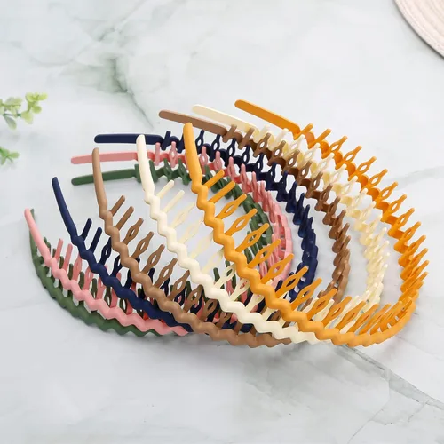 Miniatura 7 de WOVOWOVO Bandas de plástico para el cabello con dientes, 10 paquetes de diademas finas para mujeres, niñas, adolescentes, bandas peine