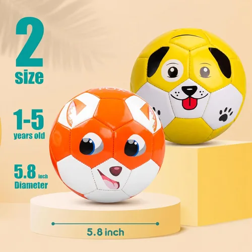 Miniatura 2 de Balón de fútbol para niños pequeños, tamaño 2, pelota pequeña y suave para niños de 1 a 3 a 5 años, juguete deportivo de dibujos animados para niños