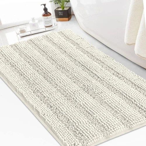 Miniatura 55 de Turquoize Alfombras de Baño de Chenilla Peludas Alfombra de Baño Antideslizante Gruesas Alfombras Peludas para Baño Chenilla Juego de Alfombra