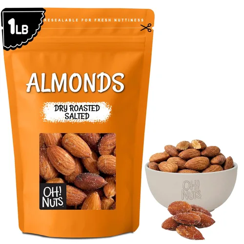 Miniatura 8 de Oh! Nuts Almendras tostadas sin sal, 2 libras, empaquetadas en bolsa con cierre de cremallera de Nueva York para una frescura excepcional