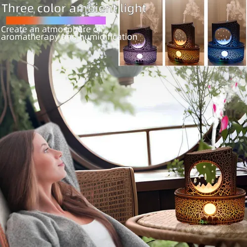 Miniatura 4 de Humidificador de aromaterapia para relajación del sueño, humidificadores de gotas de lluvia, difusor de aromaterapia con 3 luces LED que cambian