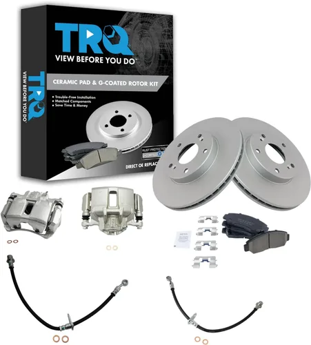 Miniatura 19 de TRQ Kit de pastillas de freno y rotor de cerámica delantera compatible con Chevrolet Malibu 2016