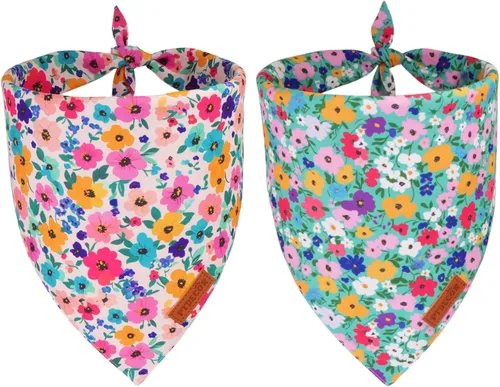 Miniatura 19 de PTDECOR Bandana de Halloween para perro, bufanda reversible para mascotas, varios tamaños, pañuelos triangulares de Halloween para perros pequeños