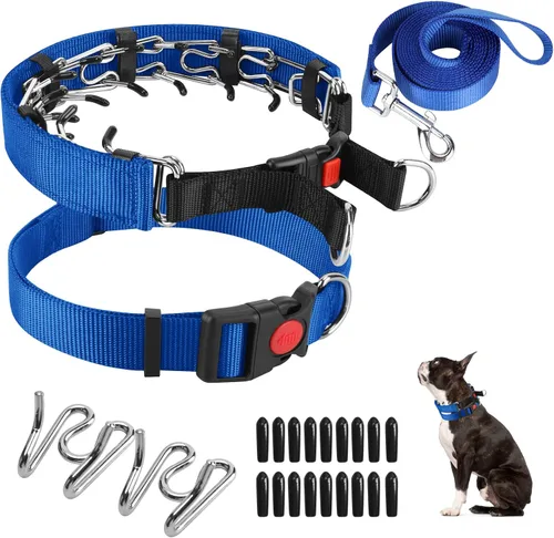 Miniatura 27 de Collar de entrenamiento de puntas con puntas cómodas y hebilla de cierre rápido – Collar de pellizco para perro con cubierta de nailon