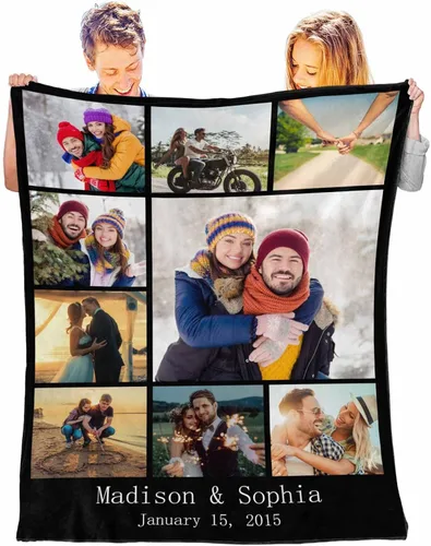 Miniatura 11 de D-Story Mantas personalizadas con fotos, regalos personalizados para parejas, regalos de aniversario y cumpleaños para esposa, marido, novia, novio