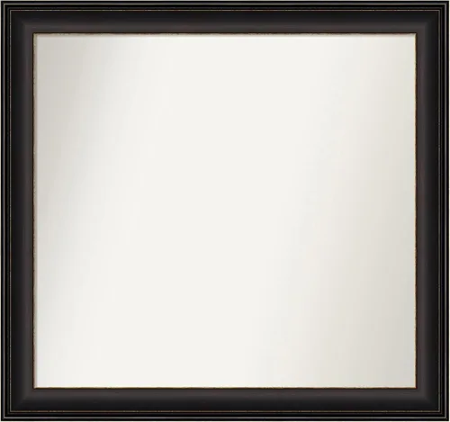 Miniatura 281 de Amanti Art Espejo de baño de bronce para sobre el fregadero, 24 x 24 pulgadas, espejo cuadrado de bronce Lara para tocador, marco de madera