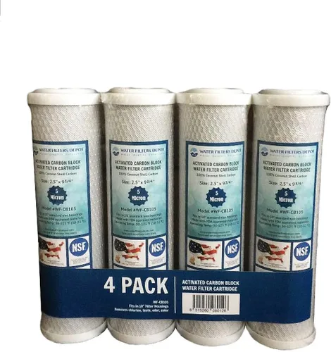 WFD, WF-CB105 Cartucho de filtro de agua de bloque de carbón activado de 2.5 pulgadas x 9-3/4 pulgadas, cabe en carcasas de tamaño estándar de 10