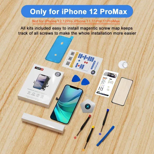 Miniatura 8 de EFAITHFIX para iPhone 12 PRO MAX Reemplazo de pantalla LCD de 6.7 pulgadas, montaje de pantalla LCD, pantalla táctil 3D, digitalizador