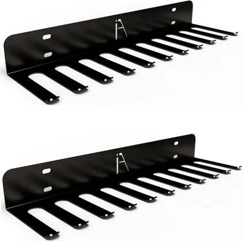 Miniatura 8 de IRON AMERICAN USA Omega Beast - Estante de almacenamiento de gimnasio con 11 ganchos, organizador de pared de gimnasio resistente, almacenamiento