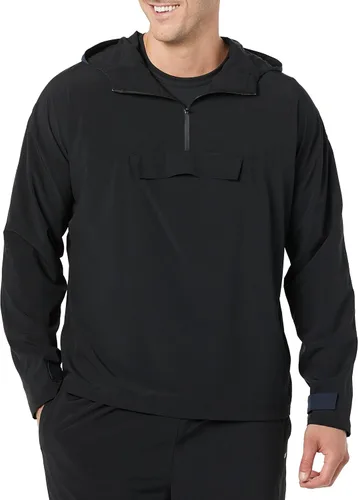 Miniatura 4 de Tienda Essentials Chaqueta de bloque de color con capucha y cremallera de un cuarto de tejido elástico para hombre