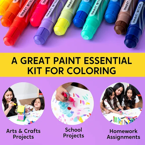 Miniatura 3 de JOYIN Palos de pintura de témpera lavables de 36 colores, suministros de arte, pintura para niños, secado rápido y proyecto de arte sin ensuciar
