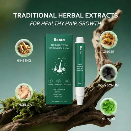 Miniatura 2 de Roota - Suero para el crecimiento del cabello Roll-On, suero de renacimiento del cabello nutre el cuero cabelludo para un cabello más grueso