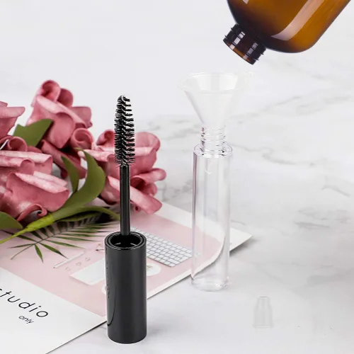 Miniatura 6 de GTHER 10 botellas vacías de tubo de rímel de 0.3 onzas líquidas con varita para pestañas, insertos de goma y embudos para aceite de ricino, aceite