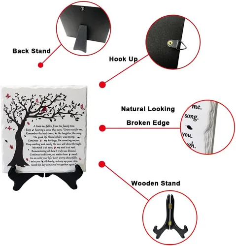 Miniatura 2 de Una Rama Ha Caído del Árbol Familiar Placa de Simpatía con Soporte de Madera En memoria amorosa de ser querido Decoración de Pared Decoración