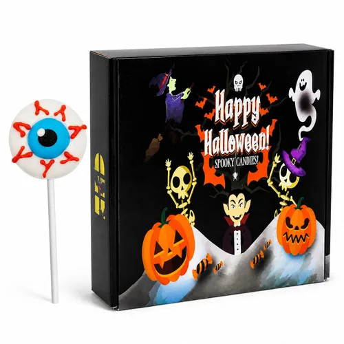 Miniatura 3 de Fruidles Piruletas de Halloween con forma de globo ocular, rellenos de bolsas de fiesta de truco o trato (paquete de 12)